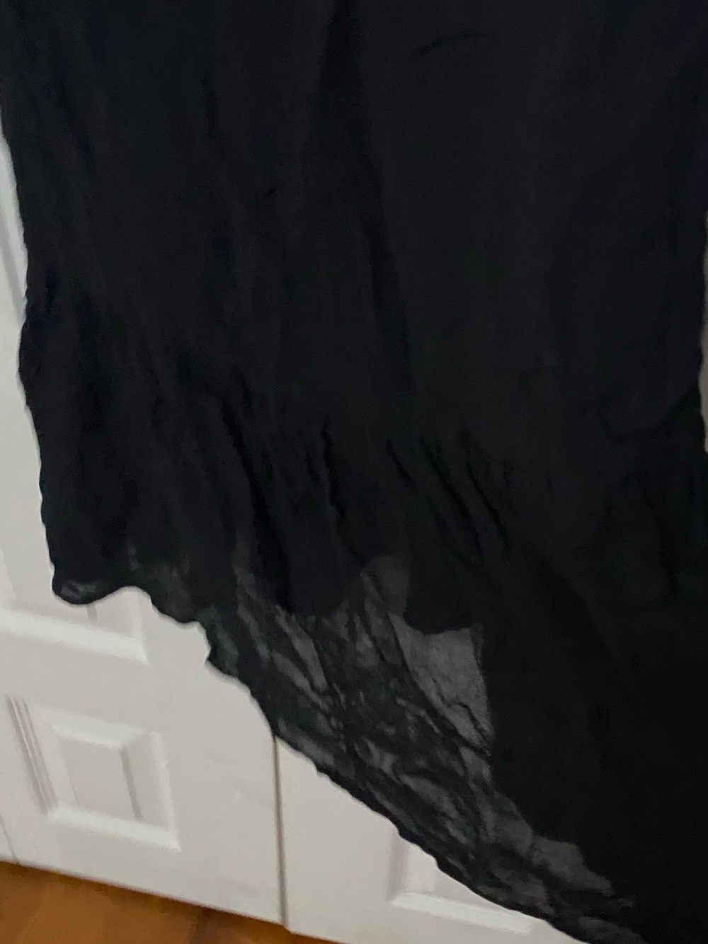 Reformation Black Tie-Shoulder Georgette Frill Hem Maxi Dress 4 - Picture 11 of 15